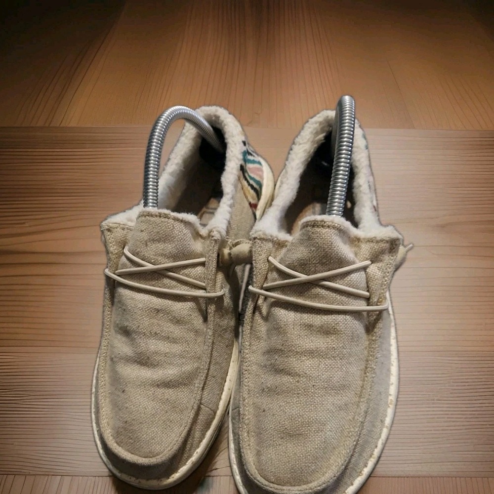 Hey Dude Womens Wendy Funk Wool Beige Size 9 Slip On Walking Comfort Shoes Y2K